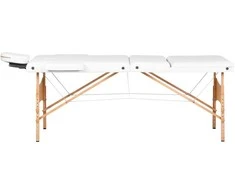 Activeshop Sulankstomas medinis masažo stalas Balance Lux 3 segmentų 190×70 cm baltas
