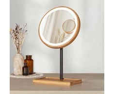 Vaizdą didinantis veidrodis (X1/X3) su LED apšvietimu Lanaform Bamboo Mirror