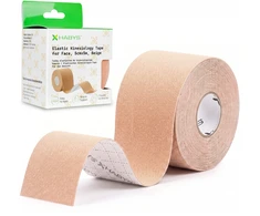 Veido ir kaklo kinezio juosta (kineziologinis teipas) Habys Face Elastic 5 cm × 5 m, smėlio spalva
