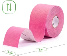 Veido ir kaklo kinezio juosta (kineziologinis teipas) Habys Face Elastic 5 cm × 5 m, rožinė