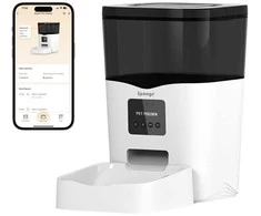 Išmanus maisto dozatorius Sponge Pet Feeder Smart, baltas/juodas