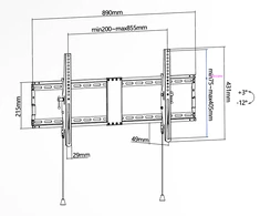Laikiklis TV Wall Mount 43-90 Tilt Extra Slim