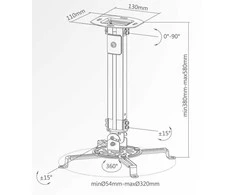 Projektorius Ceiling Mount Full Motion Mount