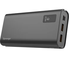 „Sponge Energy 20000 QC“ 22,5 W, du USB A ir vienas USB C prievadai