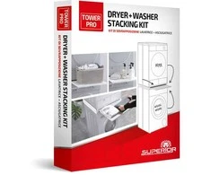 Tower Pro – Support to stack washing machine ?and dryer, with removable shelf