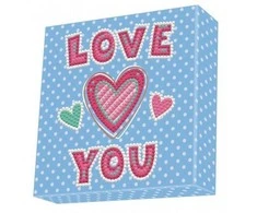 Diamond Dotz Deimantinė mozaika LOVE YOU 15X15