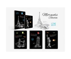 Lastva Knyga su spirale A5 80lap 70g lang METROPOL