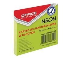 Office Products Lip.lapeliai 76x76/100 OFFp, neon žali