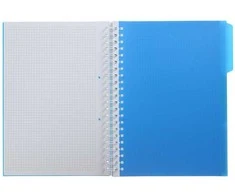 Zibi Sąsiuvinis su spirale, plastikiniu viršeliu BRIGHT B6 100lap., lang., melynas