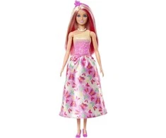 Mattel BARBIE DREAMTOPIA princesė rausva suknele (HRR08)