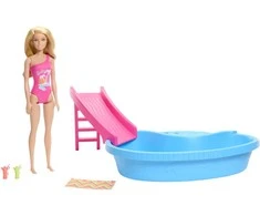 Mattel BARBIE lėlės ir baseino pramogų rinkinys (HRJ74)