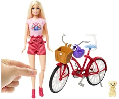 Mattel BARBIE lėlės ir dviračio rinkinys (HWJ00)
