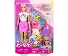 Mattel BARBIE HAIR PLAY RAINBOW SPARKLE lėlės rinkinys (JJP07)