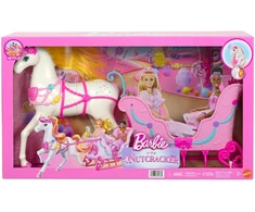 Mattel BARBIE NUTCRACKER LAND OF SWEETS žirgo ir rogių rinkinys - Spragtuko kolekcija (JNH63)