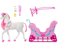 Mattel BARBIE NUTCRACKER LAND OF SWEETS žirgo ir rogių rinkinys - Spragtuko kolekcija (JNH63)