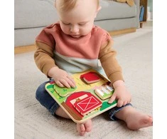 Mattel FISHER-PRICE edukacinė medinė lenta – Ūkio gyvūnai (JCY33)