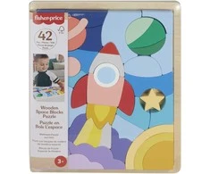 Mattel Fisher - price medinė dėlionė raketa