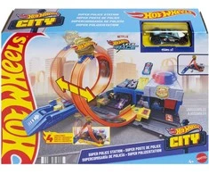 Mattel HOT WHEELS CITY rinkinys – Super policijos stotis (JBM71)
