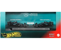 Mattel HOT WHEELS PREMIUM F1 dviejų Mercedes-Benz George Russel ir Kimi Antonelli bolidų rinkinys (JMM93)