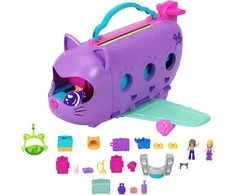 Mattel POLLY POCKET katinėlio lėktuvo žaidimų rinkinys (HWP19)