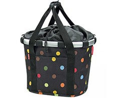 Kita Krepšys ant vairo Bikebasket juodas su spalvotais taškais 350x280x260 mm 15L