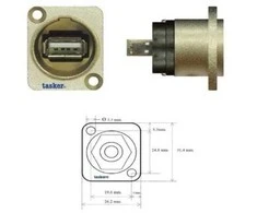 Tasker TP01 USB A - USB B jungtis sieniniam pajungimui