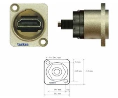 Tasker TP30 HDMI jungtis sieniniam pajungimui
