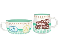 Abysse Corp „Animal Crossing“ – pusryčių rinkinys: puodelis ir dubuo su personažais