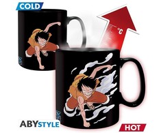 ABYstyle ONE PIECE Puodelis - Luffy &amp; Ace | Reaguojantis į karštį 460 ml
