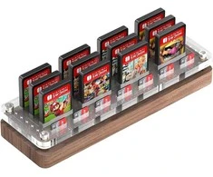 Aoduke Nintendo Switch žaidimų kortelių medinis laikiklis su permatomu akrilu