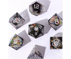 Captured Magic Sharp Edge RPG Resin Dice Set - Galactic Dust