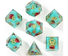 Captured Magic Sharp Edge RPG Resin Dice Set - Meadow Magic
