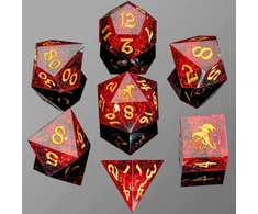 Captured Magic Sharp Edge RPG Resin Dice Set - Raudona