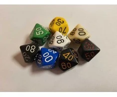Chessex d10 (00-90) kauliukas (1 Vnt)