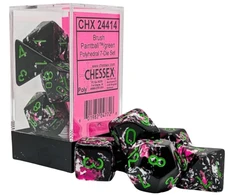 Chessex Polyhedral Paintball/žalias 7-Die Set