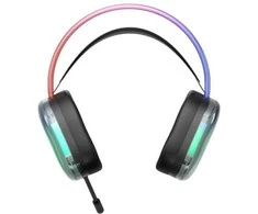 DH230 pusiau permatomos žaidimų ausinės DELTACO GAMING, RGB apšvietimas ant galvos juostos ir ausų kaušelių / GAM-186 / 4222394