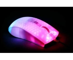 Pusiau permatoma DELTACO GAMING pelė, RGB, itin lengva, balta / GAM-144-W