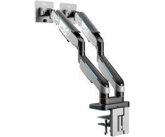Diablo Chairs Diablo dvigubas monitoriaus laikiklis 49 colių ekranams | Pilka-juoda RGB X-Arm Dual