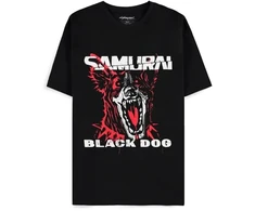 Difuzed Cyberpunk 2077 - Juodas Dog Samurai Album Art marškinėliai | S Dydis