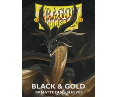 Dragon Shield Sleeves - Matte Standard size - Juodas &amp; Gold (100 Sleeves)