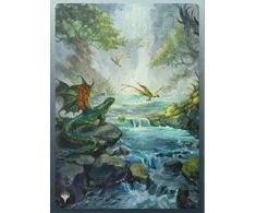 Dragon Shield Standard size License Sleeves - Landfall Series - Misty Rainforest (100 Sleeves)