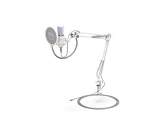 Endorfy Solum Streaming baltas kondensatorinis mikrofonas su laidu + laikiklis | USB