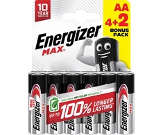 Energizer Max AA-LR6 1.5V šarminės baterijos (6 vnt)
