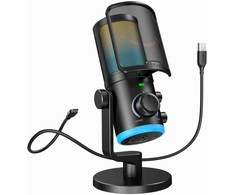 FIFINE AmpliGame AM6 laidinis mikrofonas su RGB apšvietimu USB