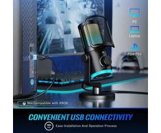 FIFINE AmpliGame AM6 laidinis mikrofonas su RGB apšvietimu USB
