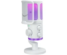 FIFINE AmpliGame AM6W laidinis mikrofonas su RGB apšvietimu | USB