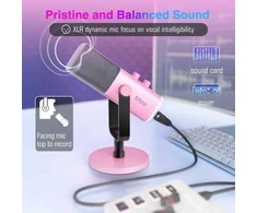 FIFINE AmpliGame AM8P laidinis mikrofonas su RGB apšvietimu USB/XLR