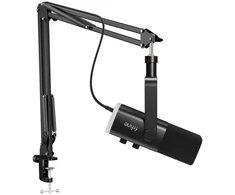 FIFINE AmpliGame AM8T Juodas laidinis mikrofonas su stovu ir RGB apšvietimu | USB/XLR