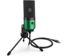FIFINE K669G žalias kondensatorinis mikrofonas | USB