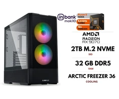 GameRoom Stacionarus kompiuteris | RYZEN 5 9600X, DDR5 32GB 6000MHz, NVME M.2 SSD 2TB, RX 9070